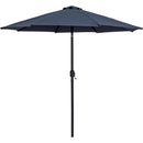 Meridian Fiji Grey Fabric / Matte White Aluminum Patio Umbrella with Base Sets IMAGE 3