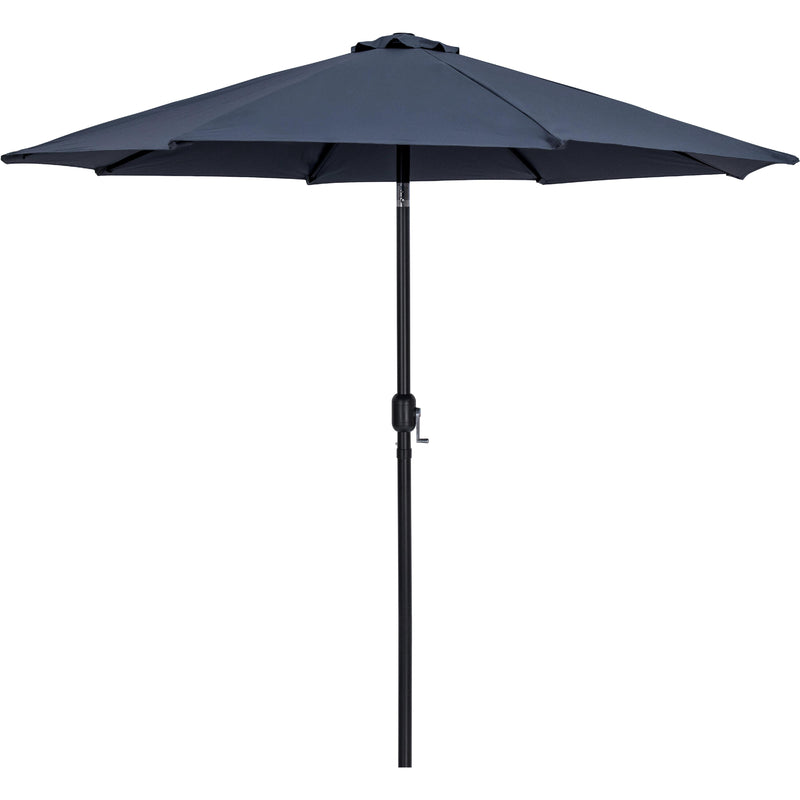 Meridian Fiji Grey Fabric / Matte White Aluminum Patio Umbrella with Base Sets IMAGE 3