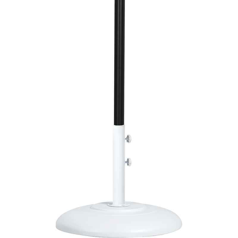 Meridian Fiji Grey Fabric / Matte White Aluminum Patio Umbrella with Base Sets IMAGE 4
