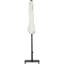 Meridian Fiji White Fabric / Matte Black Aluminum Patio Umbrella with Base Sets IMAGE 13