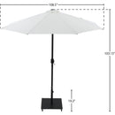 Meridian Fiji White Fabric / Matte Black Aluminum Patio Umbrella with Base Sets IMAGE 18
