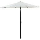 Meridian Fiji White Fabric / Matte Black Aluminum Patio Umbrella with Base Sets IMAGE 3
