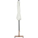 Meridian Fiji White Fabric / Teak Aluminum Patio Umbrella with Base Sets IMAGE 13