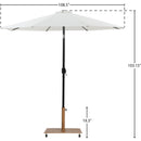 Meridian Fiji White Fabric / Teak Aluminum Patio Umbrella with Base Sets IMAGE 18