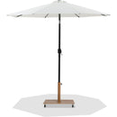 Meridian Fiji White Fabric / Teak Aluminum Patio Umbrella with Base Sets IMAGE 1