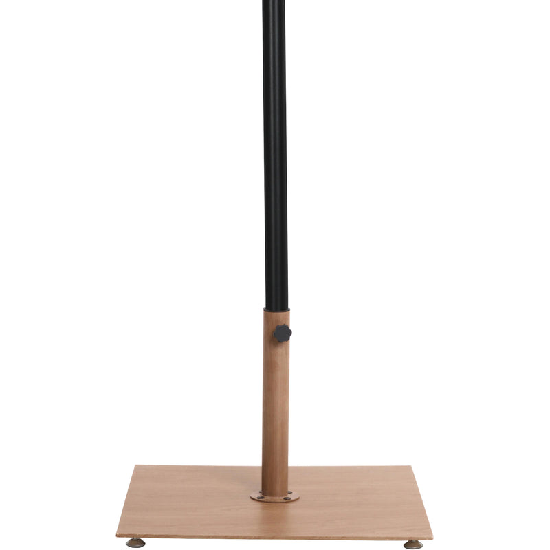 Meridian Fiji White Fabric / Teak Aluminum Patio Umbrella with Base Sets IMAGE 4
