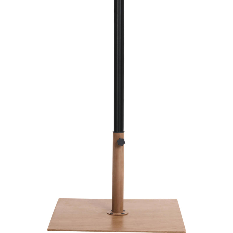 Meridian Fiji White Fabric / Teak Aluminum Patio Umbrella with Base Sets IMAGE 5