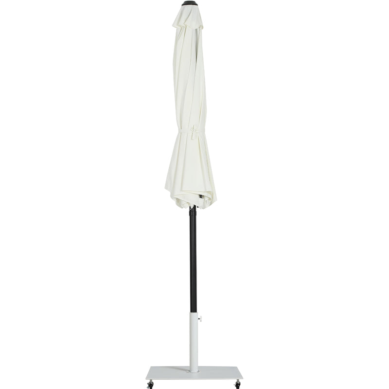 Meridian Fiji White Fabric / Matte White Aluminum Patio Umbrella with Base Sets IMAGE 13