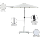 Meridian Fiji White Fabric / Matte White Aluminum Patio Umbrella with Base Sets IMAGE 19