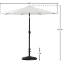 Meridian Fiji White Fabric / Matte Black Aluminum Patio Umbrella with Base Sets IMAGE 16