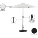 Meridian Fiji White Fabric / Matte Black Aluminum Patio Umbrella with Base Sets IMAGE 17