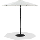 Meridian Fiji White Fabric / Matte Black Aluminum Patio Umbrella with Base Sets IMAGE 1