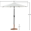 Meridian Fiji White Fabric / Teak Aluminum Patio Umbrella with Base Sets IMAGE 16