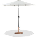 Meridian Fiji White Fabric / Teak Aluminum Patio Umbrella with Base Sets IMAGE 1