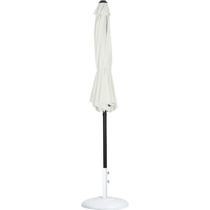 Meridian Fiji White Fabric / Matte White Aluminum Patio Umbrella with Base Sets IMAGE 11