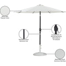 Meridian Fiji White Fabric / Matte White Aluminum Patio Umbrella with Base Sets IMAGE 17