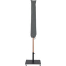 Meridian Amalfi Beige Fabric With Cream Piping / Matte Black Aluminum Patio Umbrella with Base Sets IMAGE 14