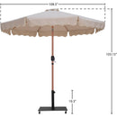 Meridian Amalfi Beige Fabric With Cream Piping / Matte Black Aluminum Patio Umbrella with Base Sets IMAGE 18
