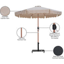 Meridian Amalfi Beige Fabric With Cream Piping / Matte Black Aluminum Patio Umbrella with Base Sets IMAGE 19