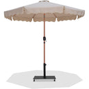 Meridian Amalfi Beige Fabric With Cream Piping / Matte Black Aluminum Patio Umbrella with Base Sets IMAGE 1