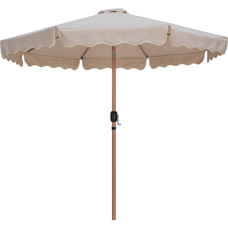 Meridian Amalfi Beige Fabric With Cream Piping / Matte Black Aluminum Patio Umbrella with Base Sets IMAGE 3