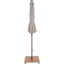 Meridian Amalfi Beige Fabric With Cream Piping / Teak Aluminum Patio Umbrella with Base Sets IMAGE 13