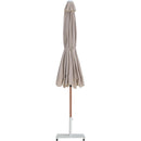 Meridian Amalfi Beige Fabric With Cream Piping / Matte White Aluminum Patio Umbrella with Base Sets IMAGE 13