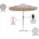 Meridian Amalfi Beige Fabric With Cream Piping / Matte White Aluminum Patio Umbrella with Base Sets IMAGE 19