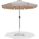 Meridian Amalfi Beige Fabric With Cream Piping / Matte White Aluminum Patio Umbrella with Base Sets IMAGE 1
