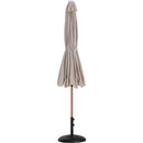 Meridian Amalfi Beige Fabric With Cream Piping / Matte Black Aluminum Patio Umbrella with Base Sets IMAGE 11