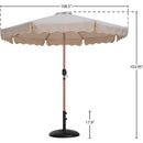 Meridian Amalfi Beige Fabric With Cream Piping / Matte Black Aluminum Patio Umbrella with Base Sets IMAGE 16