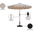 Meridian Amalfi Beige Fabric With Cream Piping / Matte Black Aluminum Patio Umbrella with Base Sets IMAGE 17