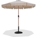 Meridian Amalfi Beige Fabric With Cream Piping / Matte Black Aluminum Patio Umbrella with Base Sets IMAGE 1