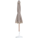 Meridian Amalfi Beige Fabric With Cream Piping / Matte White Aluminum Patio Umbrella with Base Sets IMAGE 11