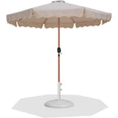 Meridian Amalfi Beige Fabric With Cream Piping / Matte White Aluminum Patio Umbrella with Base Sets IMAGE 1