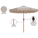 Meridian Amalfi Beige With Cream Piping Fabric Patio Umbrellas IMAGE 11