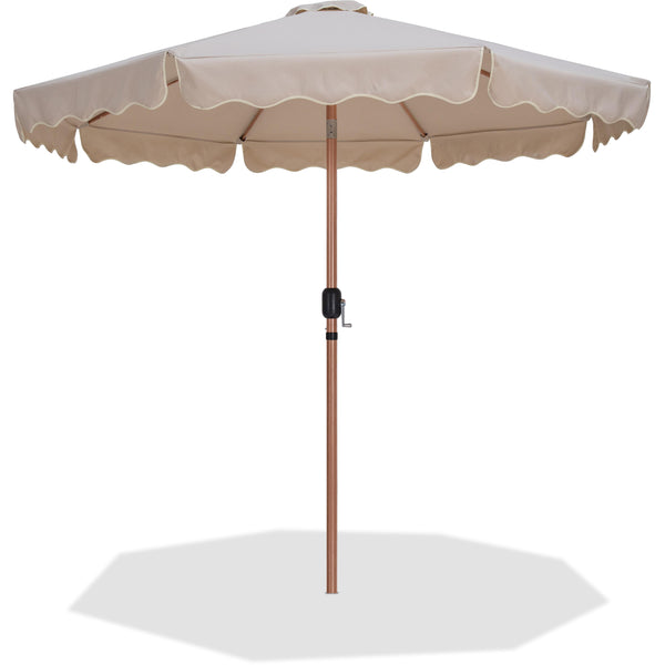 Meridian Amalfi Beige With Cream Piping Fabric Patio Umbrellas IMAGE 1