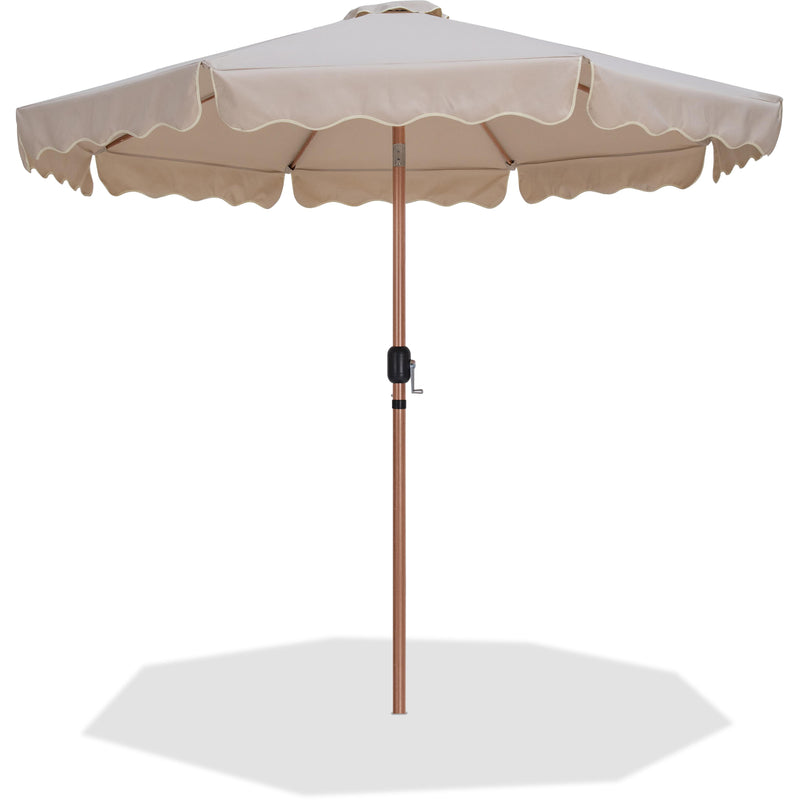 Meridian Amalfi Beige With Cream Piping Fabric Patio Umbrellas IMAGE 1