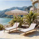 Meridian Amalfi Beige With Cream Piping Fabric Patio Umbrellas IMAGE 2