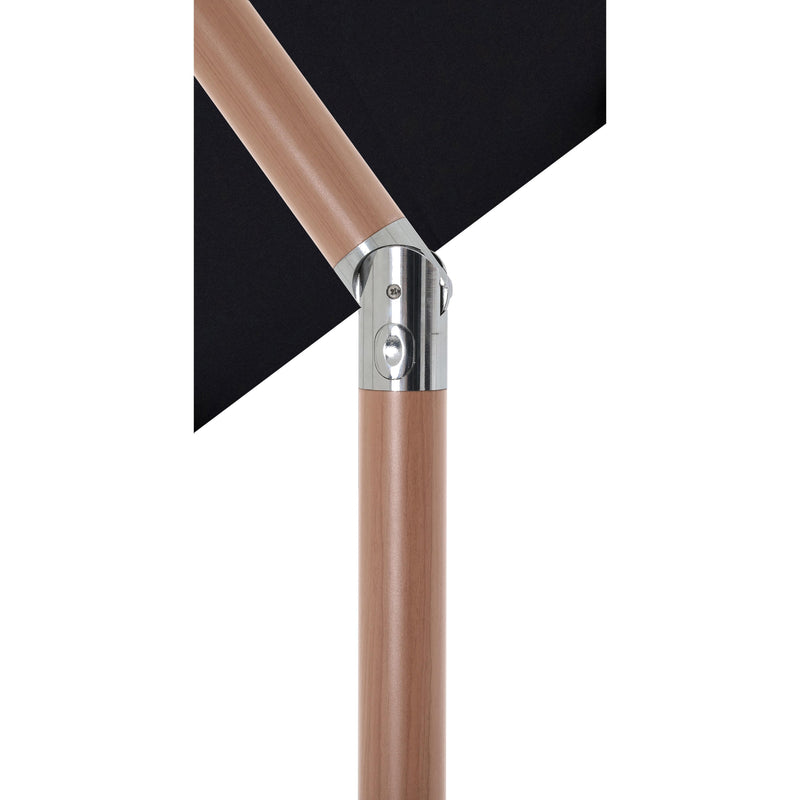 Meridian Amalfi Black Fabric With Cream Piping / Matte Black Aluminum Patio Umbrella with Base Sets IMAGE 15