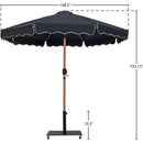 Meridian Amalfi Black Fabric With Cream Piping / Matte Black Aluminum Patio Umbrella with Base Sets IMAGE 18