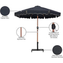 Meridian Amalfi Black Fabric With Cream Piping / Matte Black Aluminum Patio Umbrella with Base Sets IMAGE 19