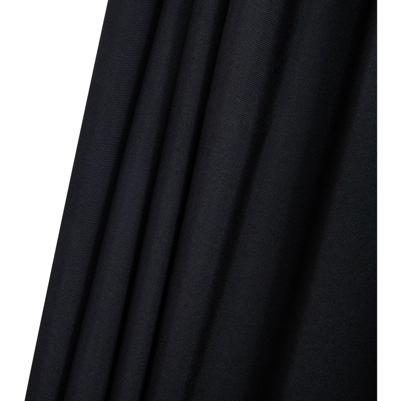 Meridian Amalfi Black Fabric With Cream Piping / Teak Aluminum Patio Umbrella with Base Sets IMAGE 17
