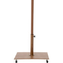 Meridian Amalfi Black Fabric With Cream Piping / Teak Aluminum Patio Umbrella with Base Sets IMAGE 4