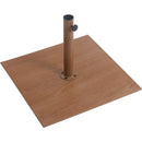 Meridian Amalfi Black Fabric With Cream Piping / Teak Aluminum Patio Umbrella with Base Sets IMAGE 7