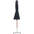 Meridian Amalfi Black Fabric With Cream Piping / Matte White Aluminum Patio Umbrella with Base Sets IMAGE 13