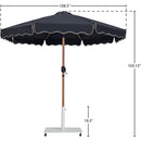 Meridian Amalfi Black Fabric With Cream Piping / Matte White Aluminum Patio Umbrella with Base Sets IMAGE 18