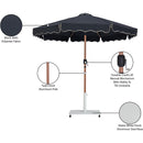 Meridian Amalfi Black Fabric With Cream Piping / Matte White Aluminum Patio Umbrella with Base Sets IMAGE 19