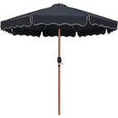 Meridian Amalfi Black Fabric With Cream Piping / Matte White Aluminum Patio Umbrella with Base Sets IMAGE 3