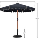 Meridian Amalfi Black Fabric With Cream Piping / Matte Black Aluminum Patio Umbrella with Base Sets IMAGE 16